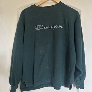 Champion Men's Dark Green Crewneck Sweater